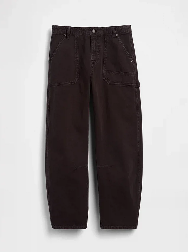 Pantaloni alla caviglia utility a vita media