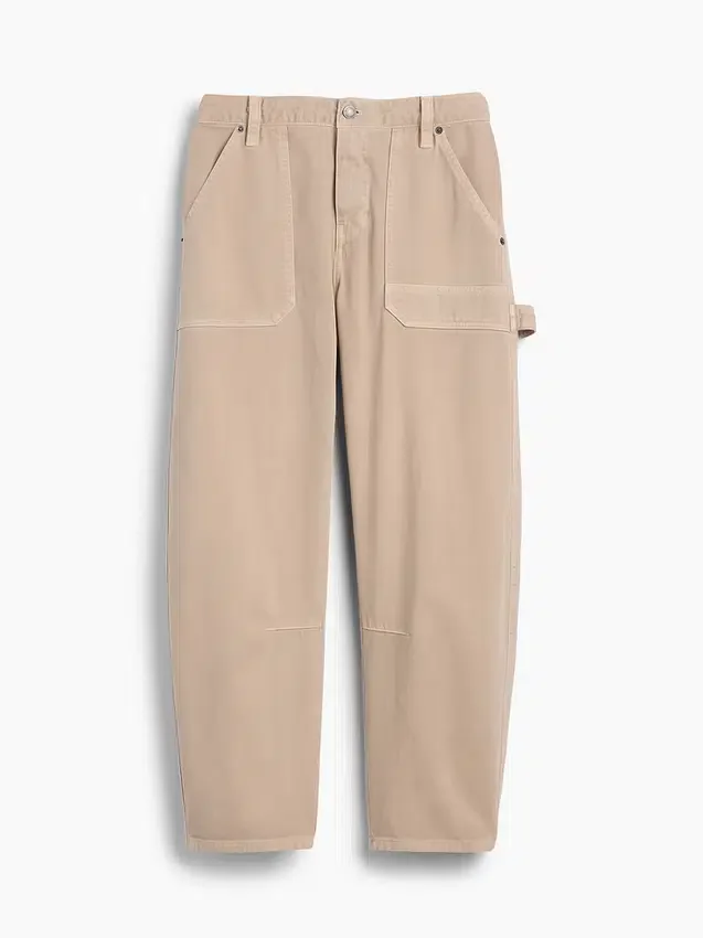 Pantaloni alla caviglia utility a vita media