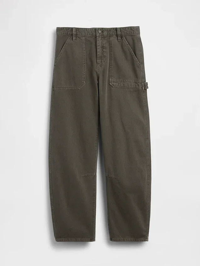 Pantaloni alla caviglia utility a vita media
