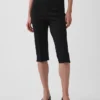 Pantaloni capri a vita alta in maglia doppia