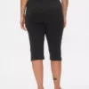 Pantaloni capri a vita alta in maglia doppia