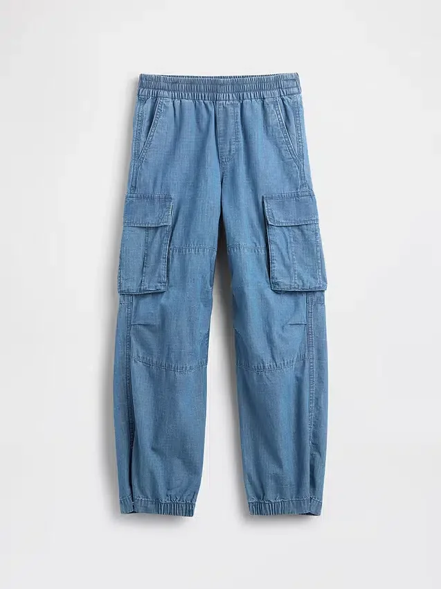 Pantaloni cargo larghi in denim per bambini