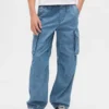 Pantaloni cargo larghi in denim per bambini