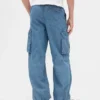 Pantaloni cargo larghi in denim per bambini