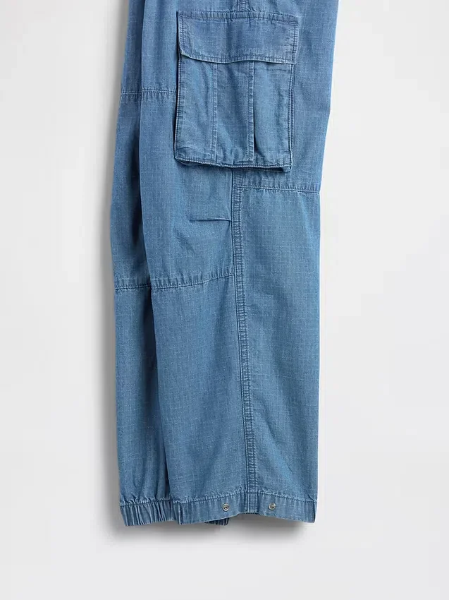 Pantaloni cargo larghi in denim per bambini