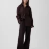 Pantaloni comodi a gamba larga in misto lino