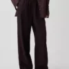 Pantaloni comodi a gamba larga in misto lino