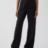 Pantaloni comodi a gamba larga in misto lino