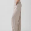 Pantaloni comodi a gamba larga in misto lino