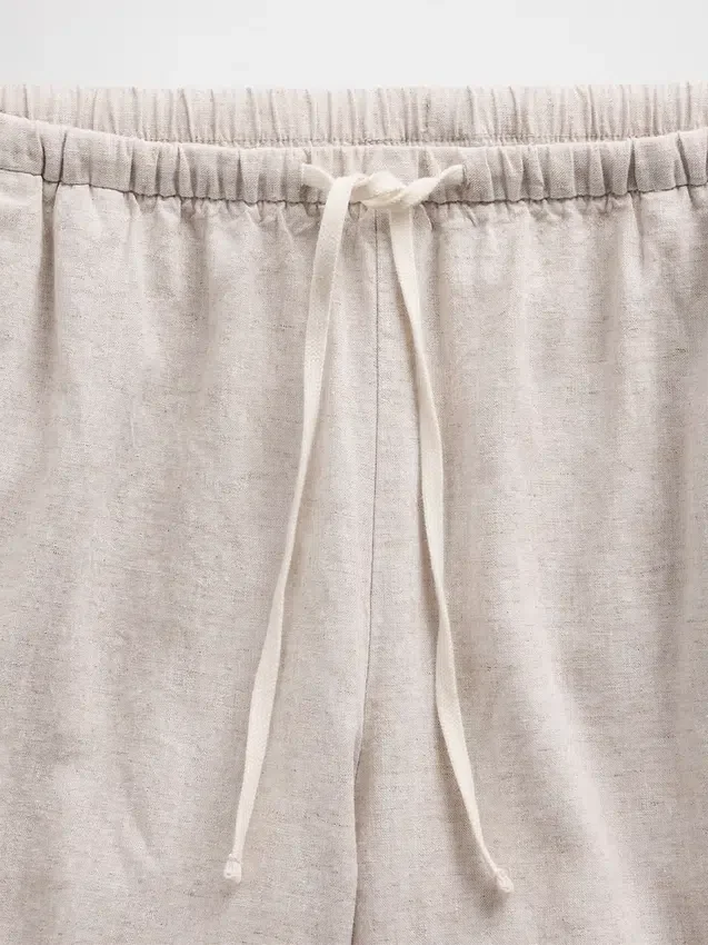 Pantaloni comodi a gamba larga in misto lino