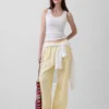 Pantaloni comodi a gamba larga in misto lino