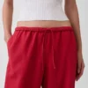 Pantaloni comodi a gamba larga in misto lino