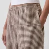 Pantaloni comodi a gamba larga in misto lino