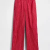 Pantaloni comodi a gamba larga in misto lino
