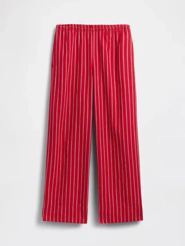 Pantaloni comodi a gamba larga in misto lino