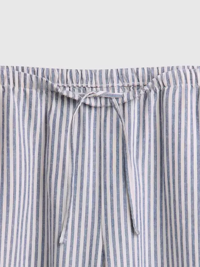 Pantaloni comodi a gamba larga in misto lino