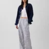 Pantaloni comodi a gamba larga in misto lino