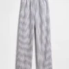 Pantaloni comodi a gamba larga in misto lino