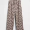 Pantaloni comodi a gamba larga in misto lino