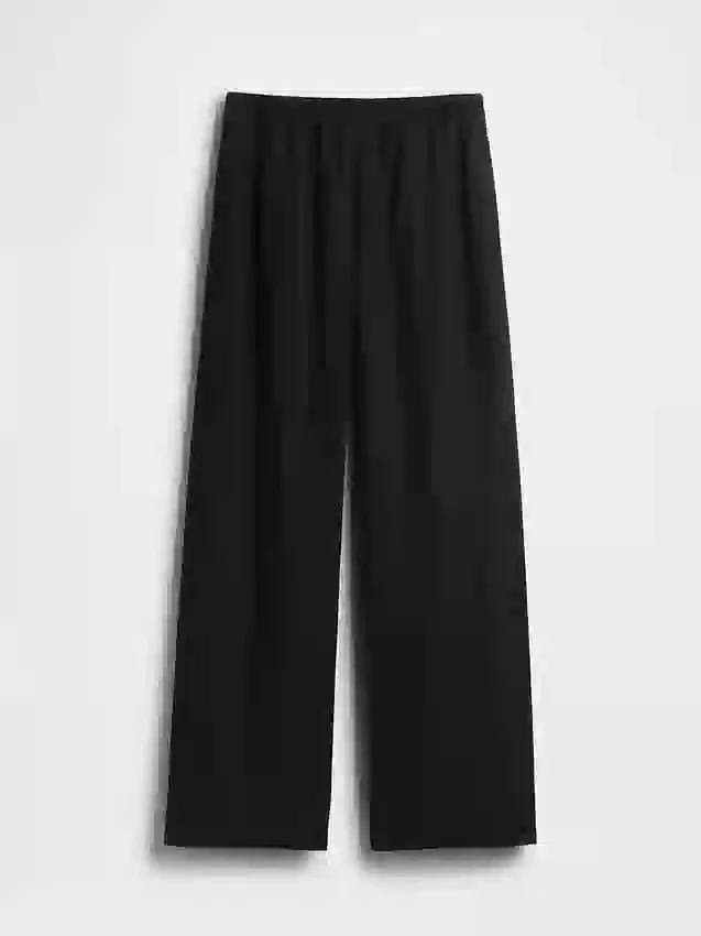 Pantaloni comodi a gamba larga in misto lino