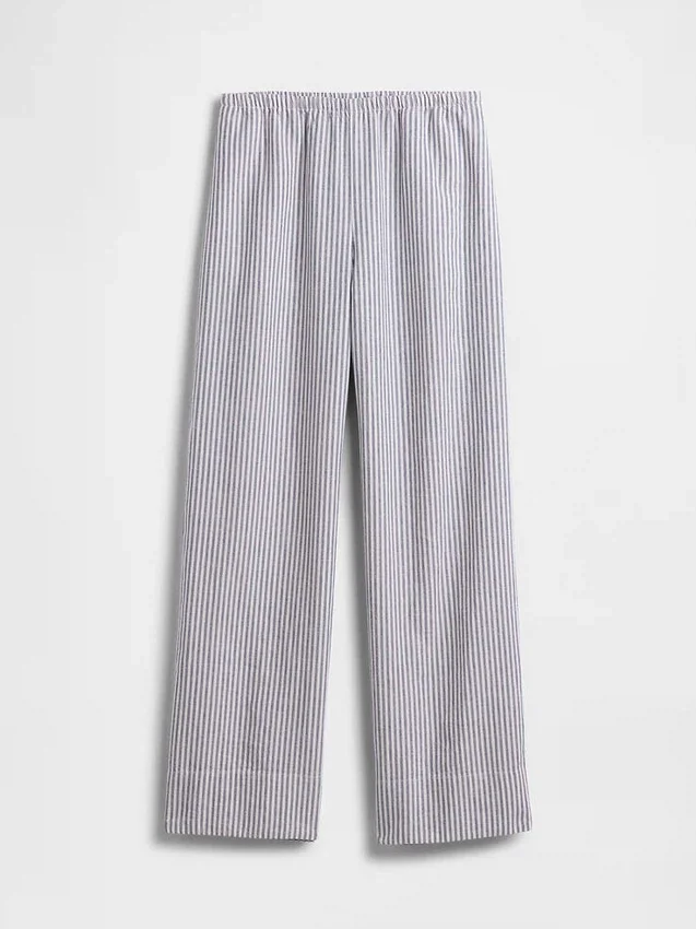 Pantaloni comodi a gamba larga in misto lino