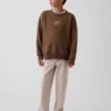 Pantaloni comodi e rilassati in misto lino e cotone per bambini