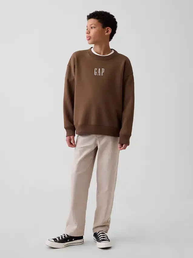 Pantaloni comodi e rilassati in misto lino e cotone per bambini