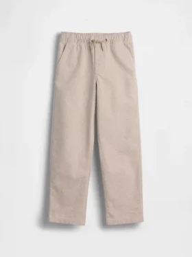 Pantaloni comodi e rilassati in misto lino e cotone per bambini