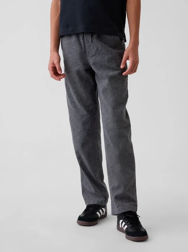 Pantaloni comodi e rilassati in misto lino e cotone per bambini
