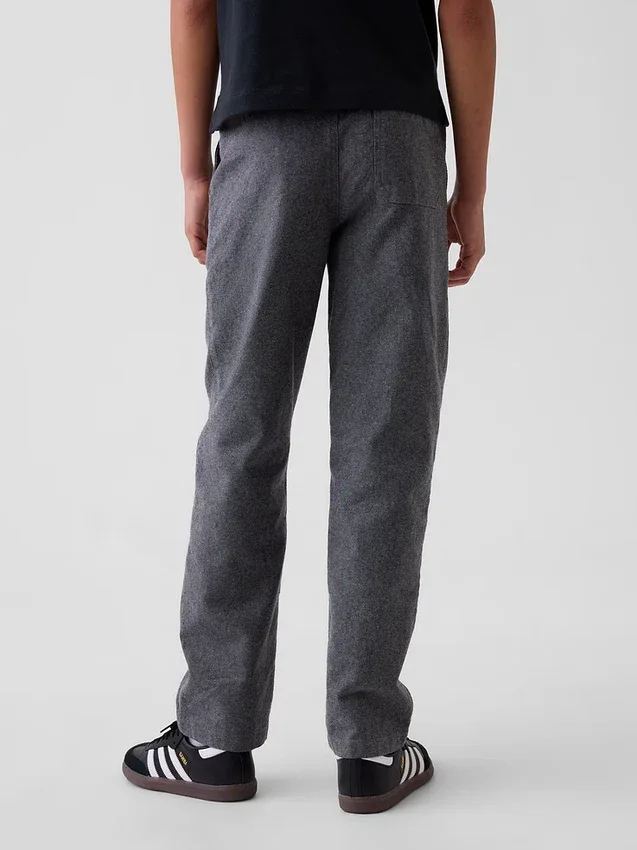 Pantaloni comodi e rilassati in misto lino e cotone per bambini