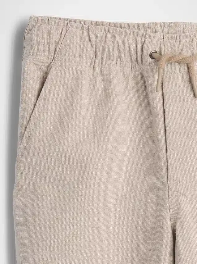 Pantaloni comodi e rilassati in misto lino e cotone per bambini