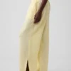 Pantaloni comodi in garza di cotone con orlo a spacco