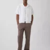 Pantaloni comodi in misto lino e cotone dal taglio affusolato