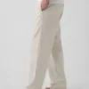 Pantaloni comodi in misto lino e cotone dal taglio affusolato