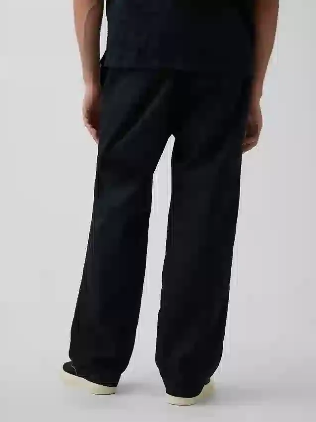 Pantaloni comodi in misto lino e cotone dal taglio affusolato