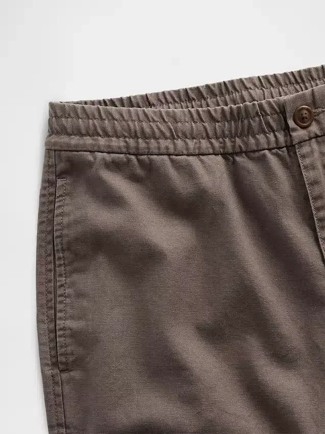 Pantaloni comodi in misto lino e cotone dal taglio affusolato