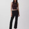 Pantaloni corti a vita alta in maglia doppia