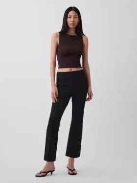 Pantaloni corti a vita alta in maglia doppia