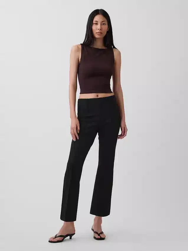 Pantaloni corti a vita alta in maglia doppia
