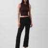 Pantaloni corti a vita alta in maglia doppia