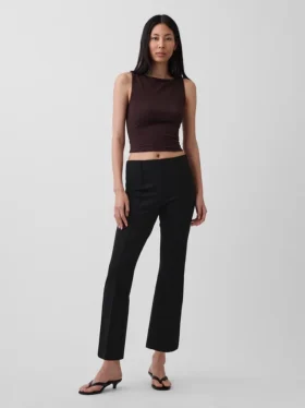 Pantaloni corti a vita alta in maglia doppia
