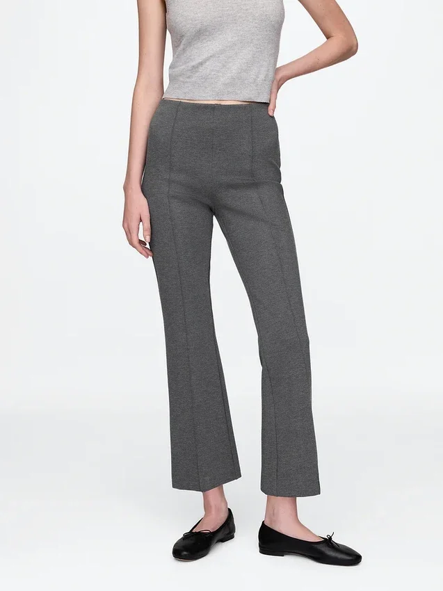 Pantaloni corti a vita alta in maglia doppia