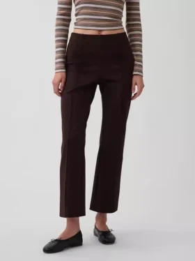 Pantaloni corti a vita alta in maglia doppia