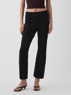 Pantaloni corti a vita alta in maglia doppia