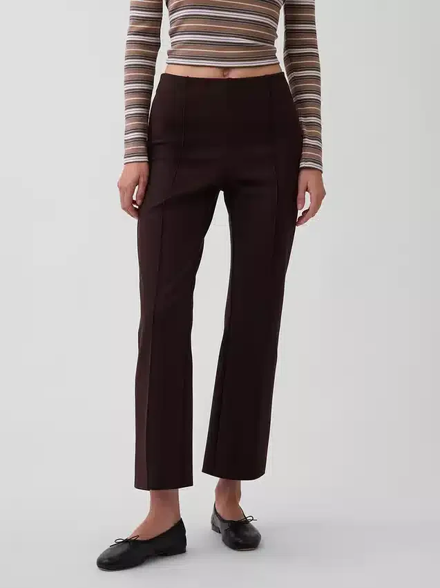 Pantaloni corti a vita alta in maglia doppia