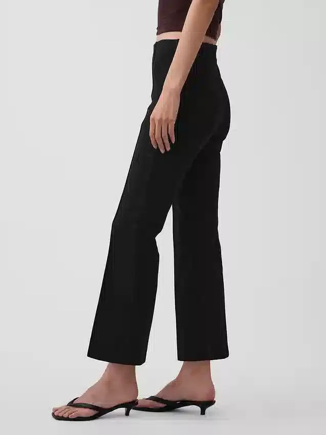 Pantaloni corti a vita alta in maglia doppia