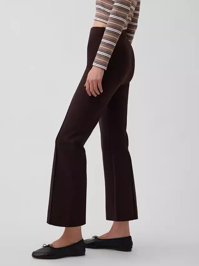 Pantaloni corti a vita alta in maglia doppia