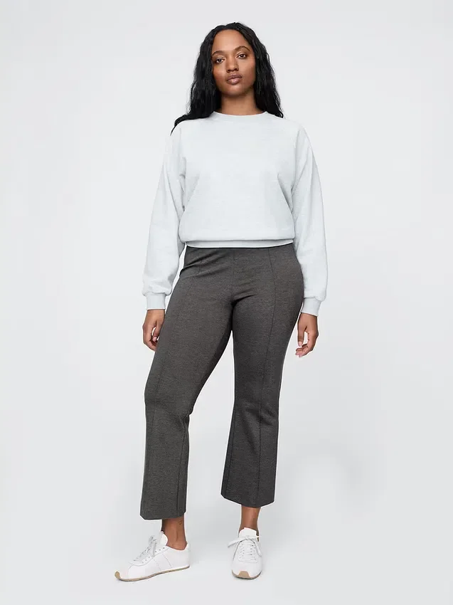 Pantaloni corti a vita alta in maglia doppia