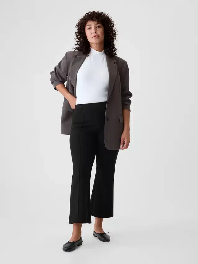 Pantaloni corti a vita alta in maglia doppia
