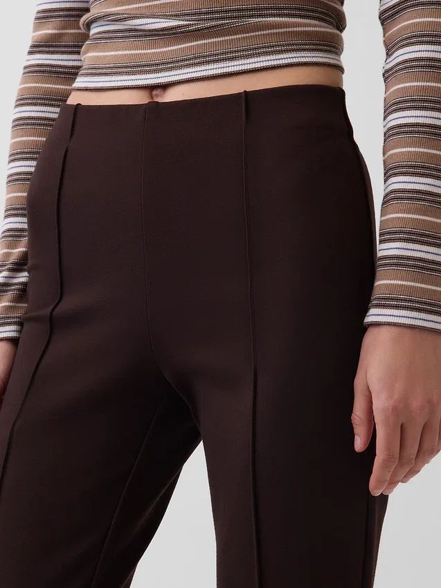 Pantaloni corti a vita alta in maglia doppia